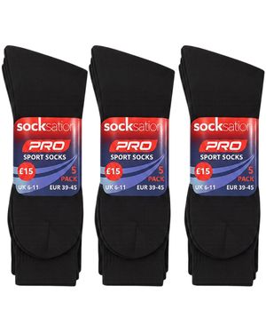 Kruze By Enzo 15 Pack Sport Socks - Black