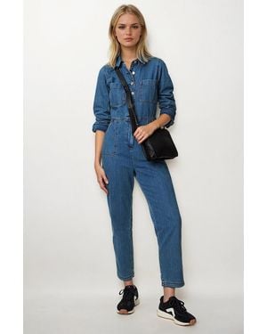 Secret Label Denim Long Sleeve Boiler Suit - Blue