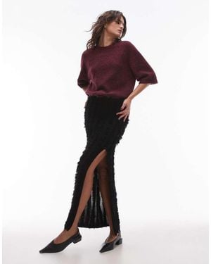 TOPSHOP Knitted Textured Maxi Skirt