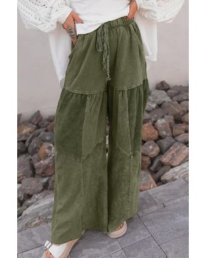 Azura Exchange Patchwork Wijde Casual Broek - Groen