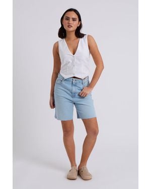 Urban Bliss Linen Blend Waistcoat - Blue