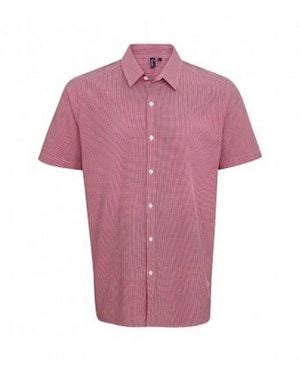 PREMIER Gingham Short Sleeve Shirt Cotton - Pink