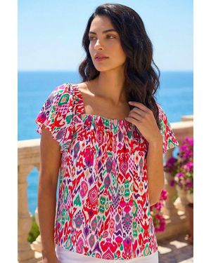 D.u.s.k Zig Zag Ruffle Top - Red