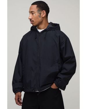 BoohooMAN Regular Fit Ripstop Cagoule - Blue