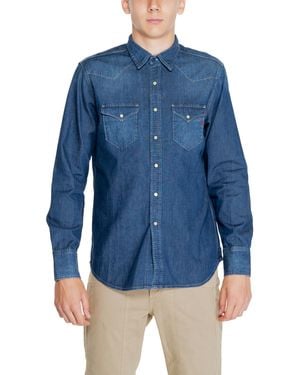 Replay Denim Overhemd In Westerse Stijl - Blauw