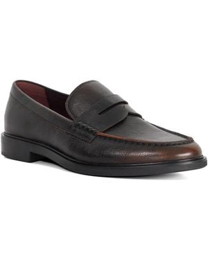Dune Sascha Leather Penny Loafers - Black