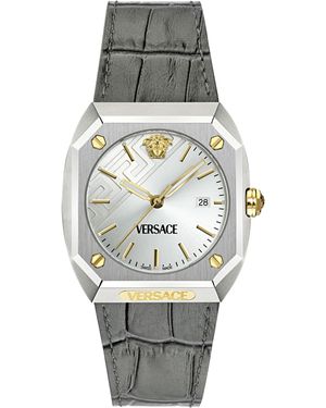 Versace Antares Watch Ve8F00124 Leather (Archived) - Metallic