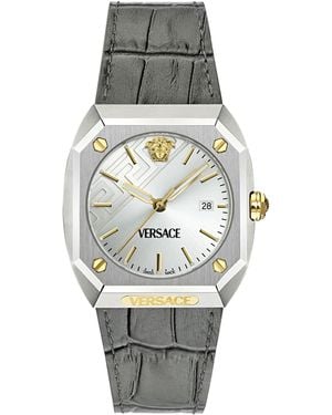 Versace Antares Watch Ve8F00124 Leather (Archived) - Metallic