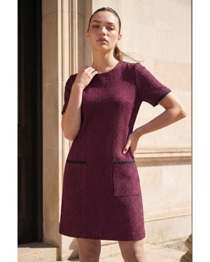 Roman Petite Textured Dress - Purple