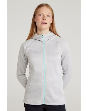 Mountain Warehouse 'Isocool Dynamic Chakra' Hoodie With Chin Guard Cosy Jacket - White