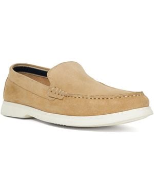 Dune Wf Bufton Wide Fit Suede Loafers - Natural