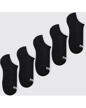 BoohooMAN 5 Pack Dot Half Terry Trainer Socks - Black