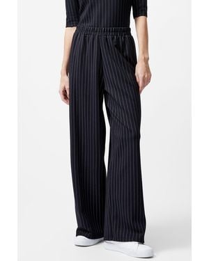 French Connection Wide Leg Jersey Stretch Stripe Trousers - Black