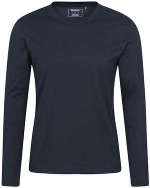 Mountain Warehouse Flint Crew Neck Long-Sleeved T-Shirt Cotton - Blue