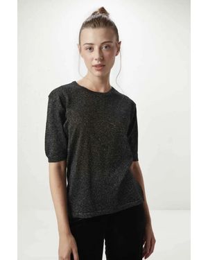 GUSTO Turtleneck Knit Top - Black