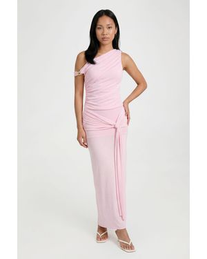 Boohoo Double Layered Textured Ruched Trim Top - Pink