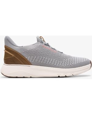 Clarks Motion Trek Lo Knit Trainers - Grey