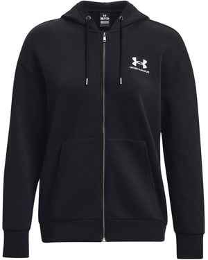 Under Armour Essential Solid Patterned Hooded Ribbed Cuff Sweat Jacket - Blue