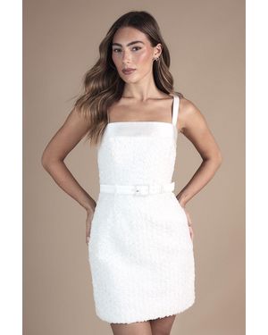 Coast Strappy Embellished Belted Mini Dress - White