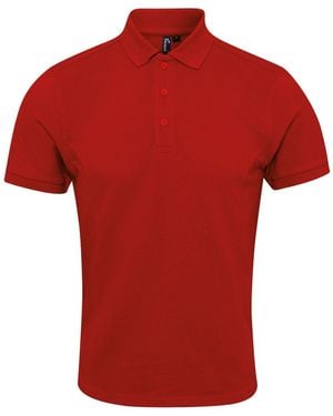 PREMIER Coolchecker Plus Pique Polo With Coolplus - Red