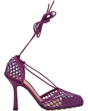 Bottega Veneta Stretch Lace-Up Sandal Lamb Leather - Purple