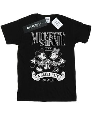 Disney Mickey And Minnie Mouse Great Pair T-Shirt Cotton - Black