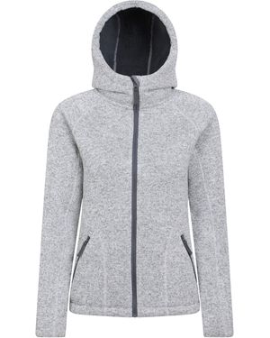 Mountain Warehouse 'Nevis' Fur Lined Hoodie Full Zip Warm Cosy Jumper Cotton - Grey