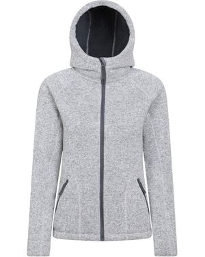 Mountain Warehouse 'Nevis' Fur Lined Hoodie Full Zip Warm Cosy Jumper Cotton - Grey