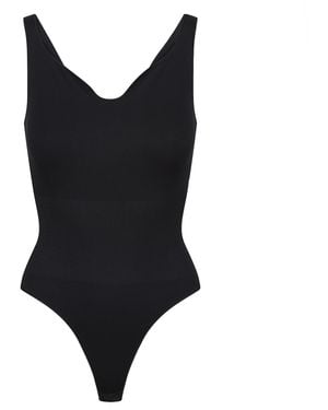 Ruey Ladies Essentials Sweetheart Bodysuit Sculpting Recycled Stretch Fit - Black