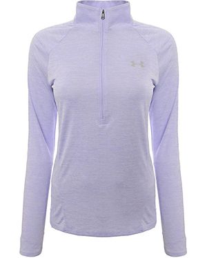 Under Armour Tech 1/2 Zip Long Sleeve Top - Purple