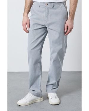 MAINE Stripe Premium Chino Trousers Cotton - Grey