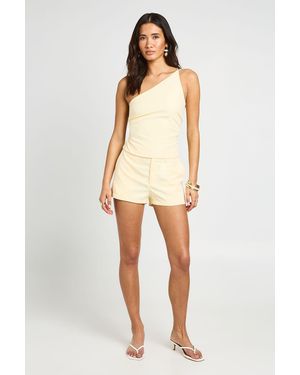 Boohoo Peached Tailored Shorts - Natural