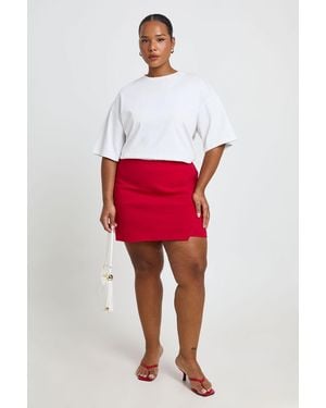 Boohoo Plus Bengaline Wrap Skort - Red