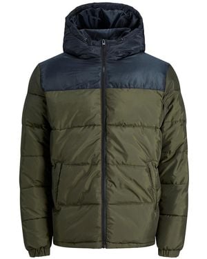 Jack & Jones Regular Fit Long Sleeves Puffer Hood Forest Night - Green