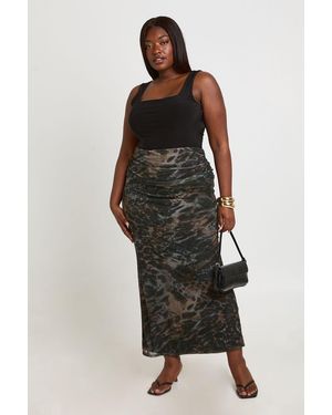 Boohoo Plus Mix Mesh Maxi Skirt - Multicolour