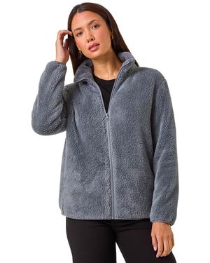 Roman Soft Sherpa Fleece Jacket - Grey