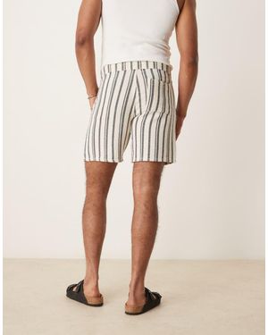 ASOS Slim Short With Pleats - Natural