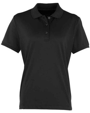 PREMIER Ladies Coolchecker Pique Polo Shirt - Black