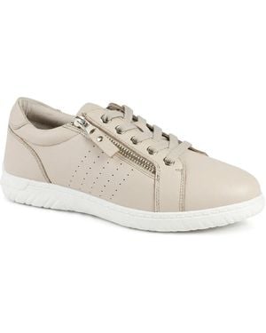Jones Bootmaker Buttercup Leather Zip & Lace Trainers - White