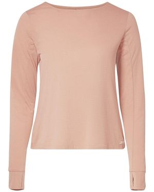 Reebok Long Sleeve Boat Neck Regular Fit T-Shirt - Pink