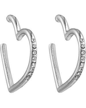 The Jewellery Stockroom Plated Heart Hoop Earrings - Metallic