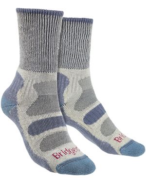 Bridgedale Hiking Lightweight Cotton Boot Socks -Smoky - Blue