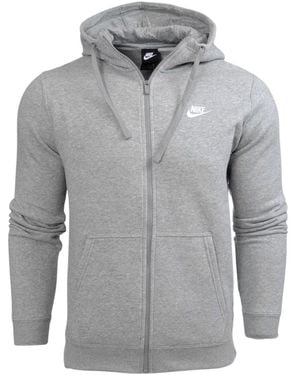 Nike Club Fleece Pullover Full Zip Hoodie - Grey