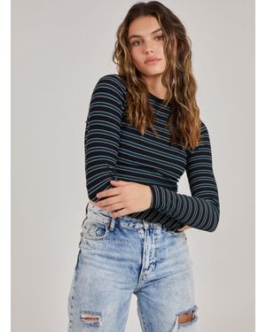 Pink Vanilla Striped Long Sleeve Top - Blue