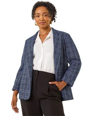 Roman Petite Boucle Stretch Blazer - Blue