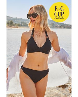 Sosandar Fuller Bust Halter Neck Bikini Top - Black