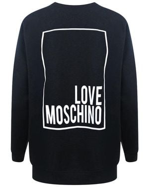 Moschino Love Box Logo Jumper Cotton - Blue
