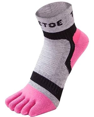 Toetoe Ladies Breathable Sports Light Runner Low Cut Toe Socks - Pink