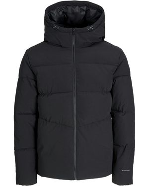 Jack & Jones Puffer Jacket Full Zip Long Sleeve Windproof - Black