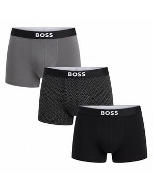 BOSS Pack Of 3 Organic Cotton Boxer Shorts 50549832 - Black